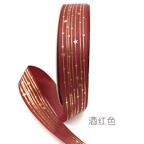 Hilo dorado cinta Star ribbon bar material de soporte cinta flor caja de regalo embalaje cinta hecha a mano al por mayor