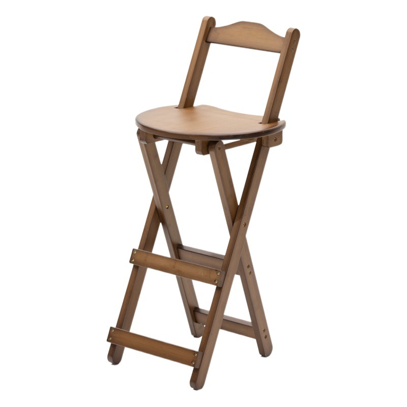 Silla de Bar de bambú Silla de pierna alta plegable pequeño apartamento casa taburete de pierna alta Silla de Bar leche tienda de té Silla de recepción image 1