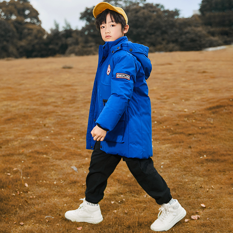 2023新款兒童羽絨服男童中長款韓版加厚寬鬆洋氣中大童冬裝童裝
