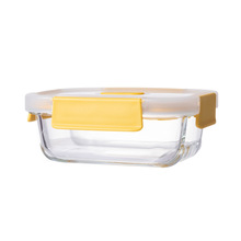 MINISO名创优品柠檬黄系列玻璃保鲜盒饭盒可放微波炉带饭办公