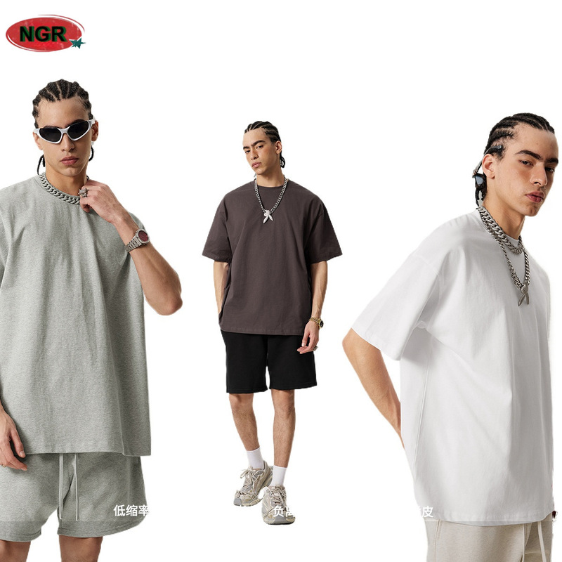 Ngr Men's Clothing | 2026 Spring and Summer New Product Cool-Feeling 235g Pure Color Short-Sleeved T-Shirt 7A Antibacterial High-Quality Loose T-Shirt for Men