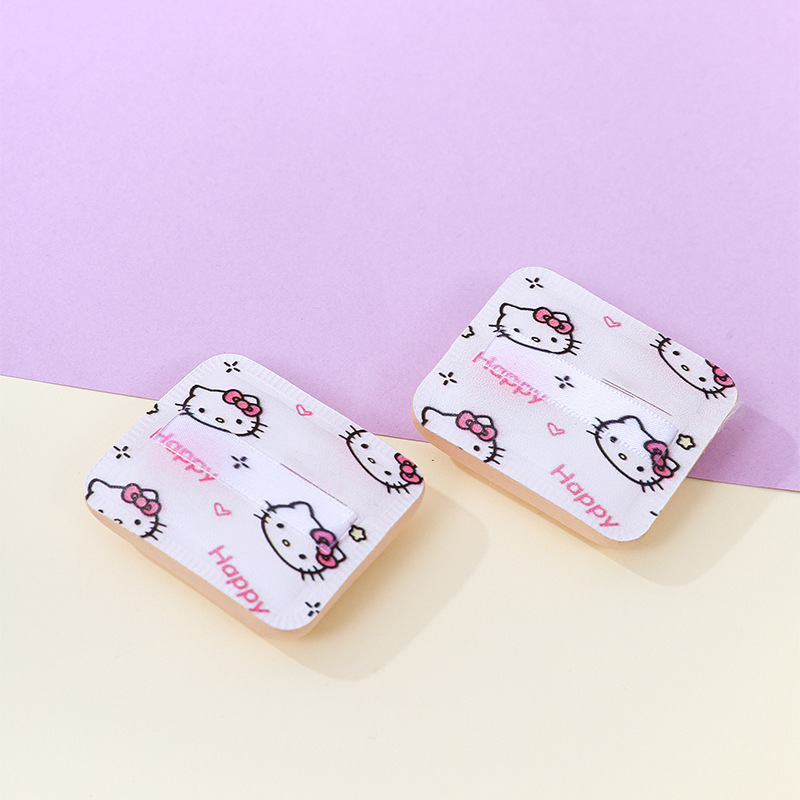 Fábrica personalizada KT gato algodón de azúcar soplo no come polvo súper suave esponja de maquillaje cuadrado colchón de aire herramientas de belleza al por mayor