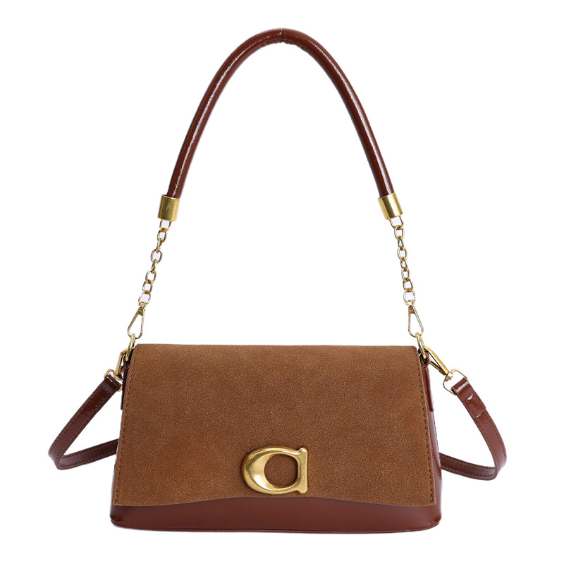 2025 invierno nuevo estilo extranjero transfronterizo bolsas de palo, bolsas de estilo retro con tapa de hombro inclinada, bolsas inferiores