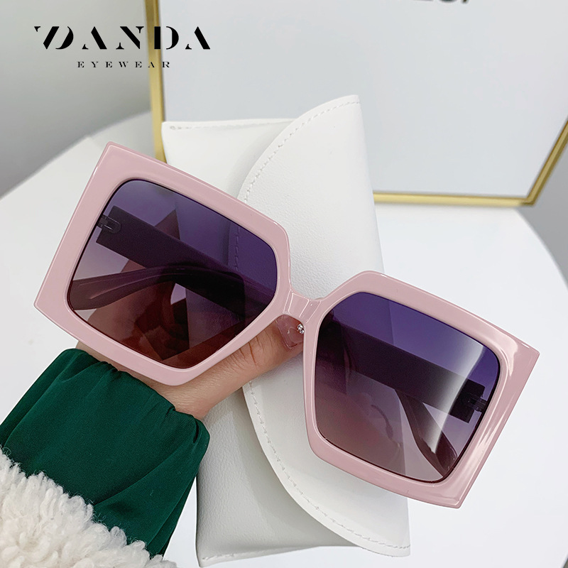Nuevas gafas de sol polarizadas de Internet celebridad gran marco de alta calidad gafas de sol TR7550 caja de color rosa gafas de sol a prueba de UV
