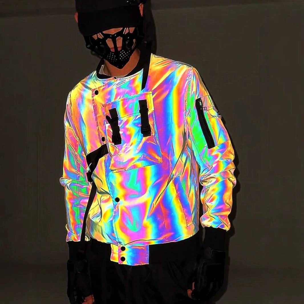 Осенние красочные отражающие пилотные куртки мужские функциональные сюртуки европейские и американские мульти-карманные дизайнерские костюмы для бейсбола