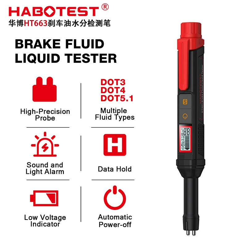 Тестер тормозной жидкости HABOTEST HT663 для автомобилей и мотоциклов, проверка влажности тормозной жидкости для транспортных средств