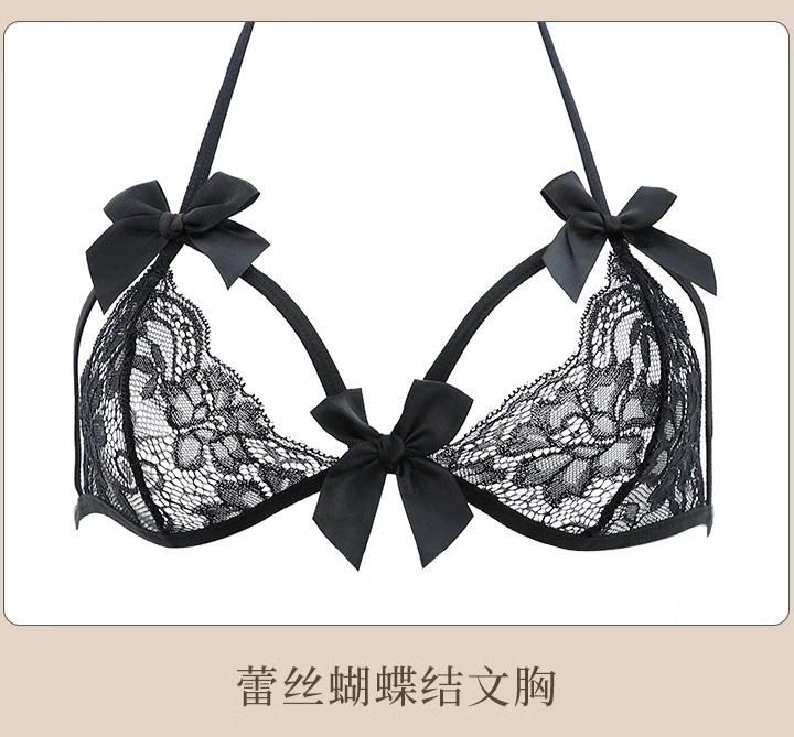 French Lace Three-Point Bra and Panties Set, Red One Size, Cute Roleplay Style — detail image 30