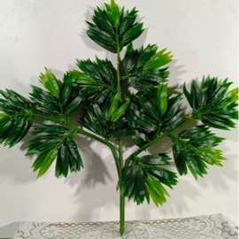 假树叶绿色仿真竹子室内背景装饰塑料树枝银杏叶工程造红枫叶绿叶