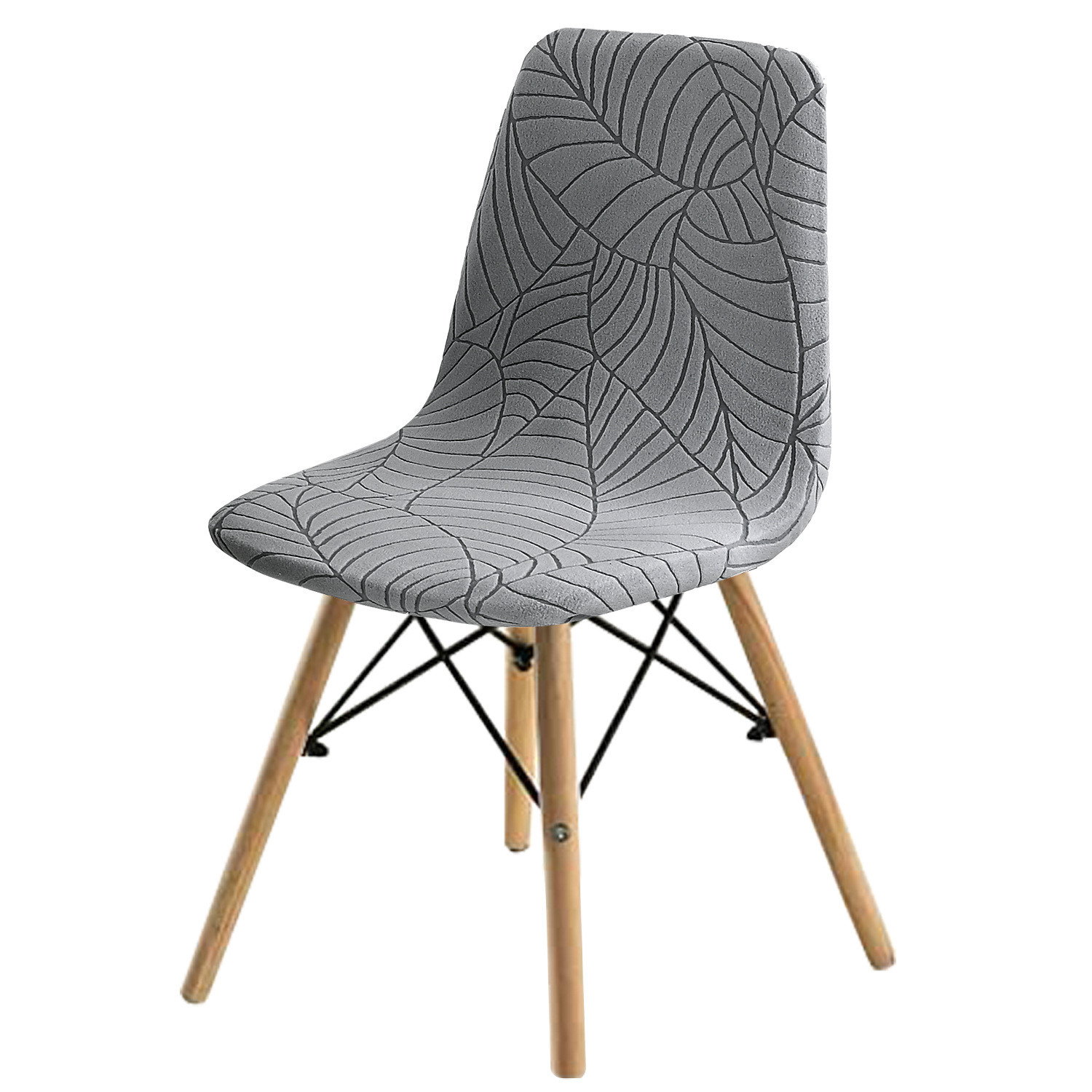 Amazon transfronterizo hoja jacquard Eames silla elástica cubierta nórdica moderna minimalista mesa de comedor silla cubierta