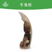 跨境新品批发心理咨询室沙盘游戏沙具人物模型树脂人物西方牛角柱