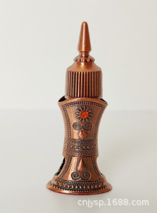 Fabricante suministra frascos de perfume de 3 ml de Oriente Medio, frascos vacíos, frascos de metal tallado para cosméticos, frascos de aceite esencial, frascos recargables en stock.