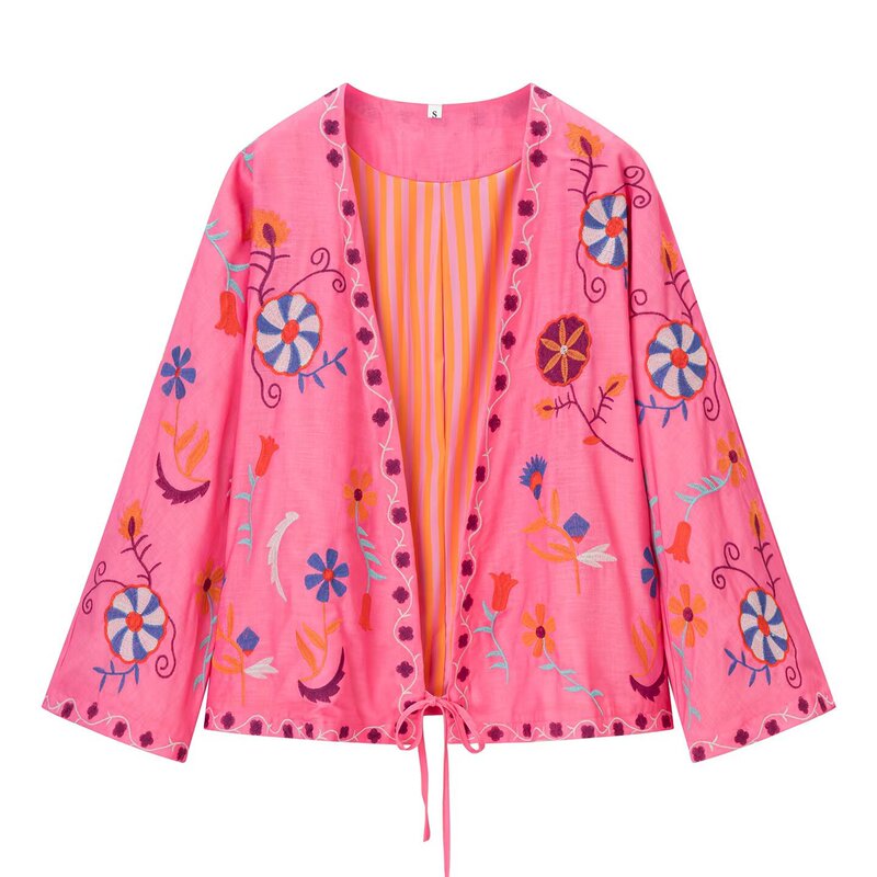 AliExpress Cross-Border Bestseller 2026 Spring New Vintage Old Money Style High-End Embroidered Kaftan with Tie Belt Long Dress AliExpress Cross-Border Bestseller 2026 Spring New Vintage Old Money Style High-End Embroidered Kaftan with Tie Belt Long Dress