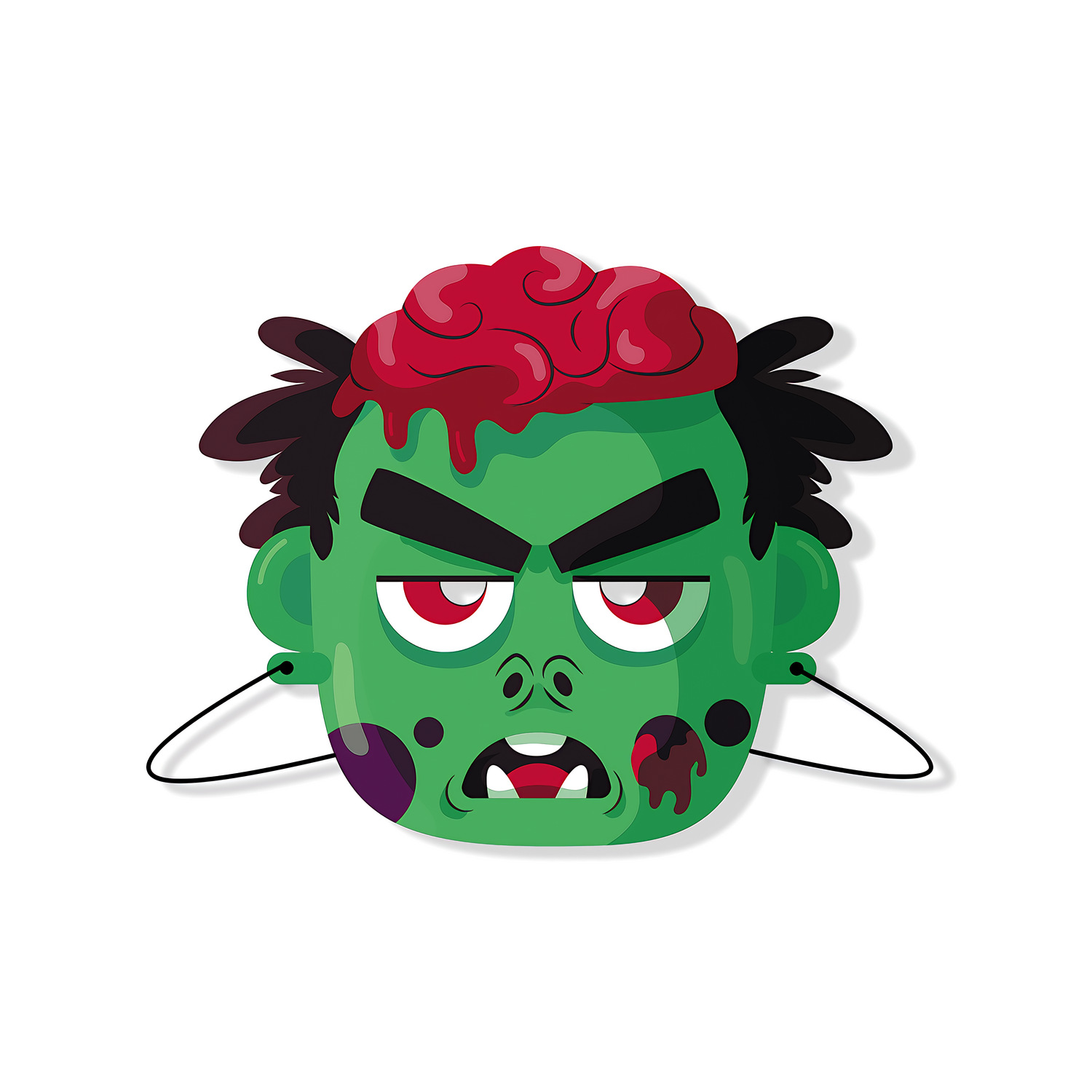 Halloween blanco máscara de cartón kindergarten hecho a mano DIY material creativo dibujos animados niños mascarada apoyos