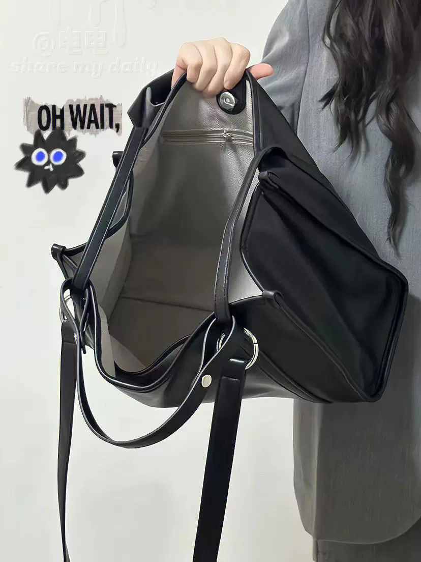 包包女2022新款大容量单肩托特包简约笔记本电脑包学生上课通勤包