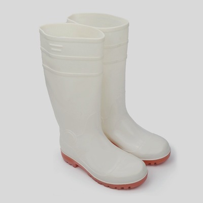 防砸防刺穿雨靴耐油耐酸堿防滑靴亮面黑色黃色白色鋼頭雨鞋批發價