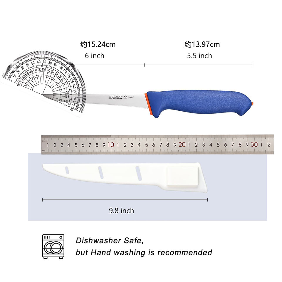 有标尺和量角器flexible boning knife剔骨