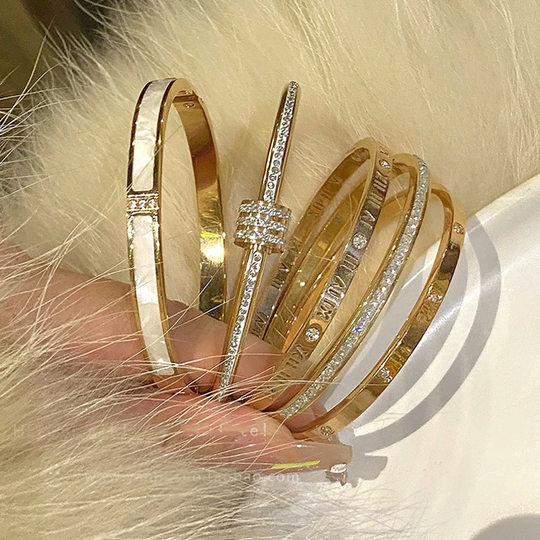 Titanium Steel Color-free Zircon Bracelet Women's Light Luxury Niche High-end Sense Ins Trendy Simple Elegant All-match Bracelet Bracelet