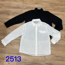 【欧凡】2513 宽松短款纯色衬衫女2025夏季新款韩版簿款长袖防晒