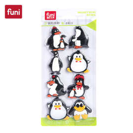 富尼CT-330企鹅集磁片创意白板卡通冰箱贴白板磁扣吸铁石幼儿教学