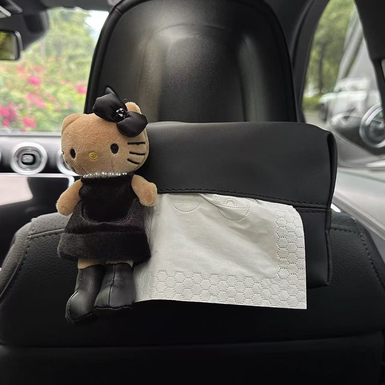 KT cat car tissue box, armrest box, car tissue cover, car tissue dispenser, car interior decoration accessories, cute for women