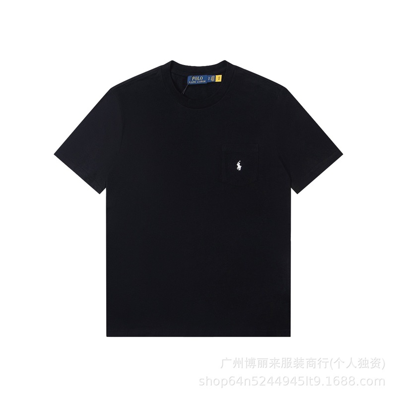スキャン可能〜ラフRL25夏新作ラウンドネックポケットポニー刺繍ラウンドネックベーシック半袖|undefined