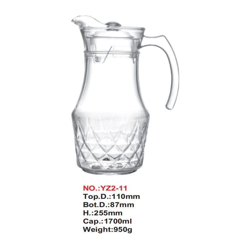 Pot de boca de pato burbujeante fría barra de cerveza de vidrio transparente frutas de té contenedor de cerveza fría agua fría comercial gran olla de cerveza