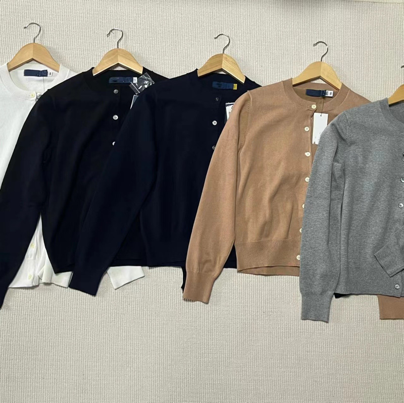 Sweep Size High Pin Raff Plain Sweater Cardigan Spring and Autumn Pure Cotton Casual Mirror Knitted Cardigan Jacket for Women Sweep Size High Pin Raff Plain Sweater Cardigan Spring and Autumn Pure Cotton Casual Mirror Knitted Cardigan Jacket for Women