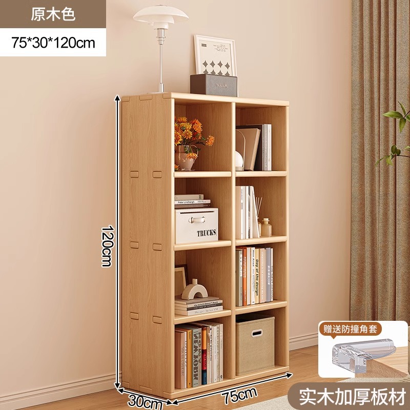 Gabinete bajo de madera maciza esquina de piso estantería estrecha gabinete lateral contra la pared estantería pequeña no ocupa espacio armario de almacenamiento simple