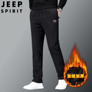 Main promotion JEEP SPIRIT autumn and winter men's polar fleece fashion fleece-lined casual trousers sweatpants SP7283B