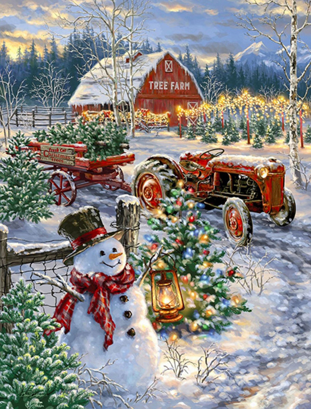 新しい5Dダイヤモンドはドリルいっぱいのクリスマスの雪景色の風景を描いて、十字の刺繍の客間の寝室の手作りの装飾画を貼ります。|undefined