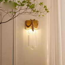 法式复古Vintage黄铜水晶灯 欧式奢华大气电视墙卧室床头过道壁灯