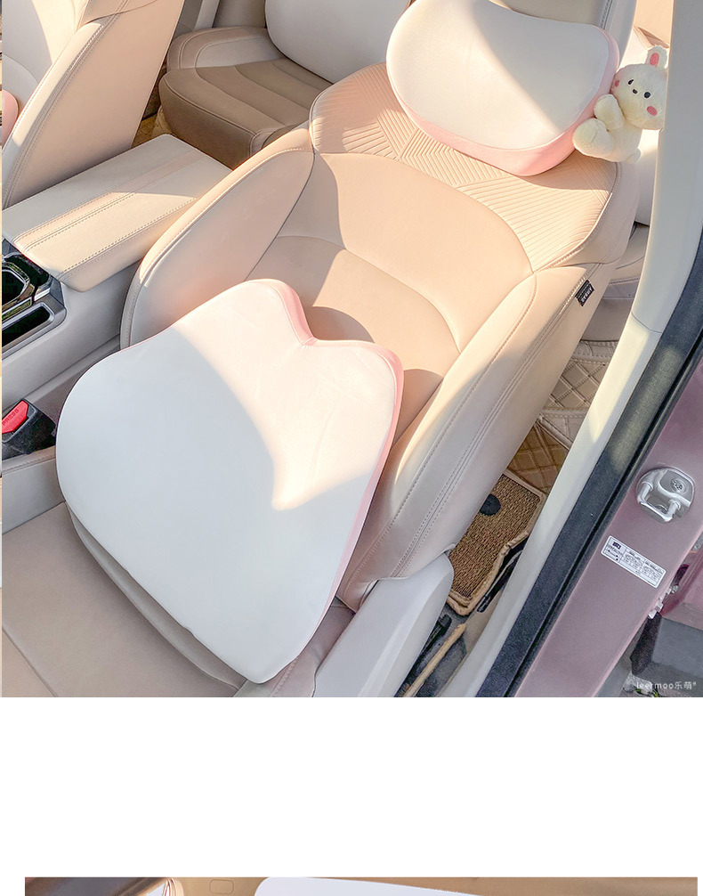 Car headrest neck pillow Four Seasons Universal driving pillow car pillow a pair of car waist support memory foam cute