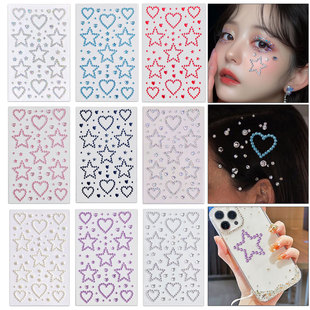 Cross-Border Spot New Makeup Facial Acrylic Face Stickers Creative Children's Stage Self-Adhesive Diamond Stickers