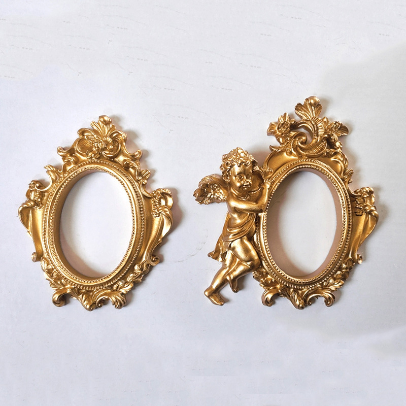 Golden Retro Resin Photo Frame ins Nail Art Jewelry Decoration Home Decoration Photography Background Shooting Photo Props