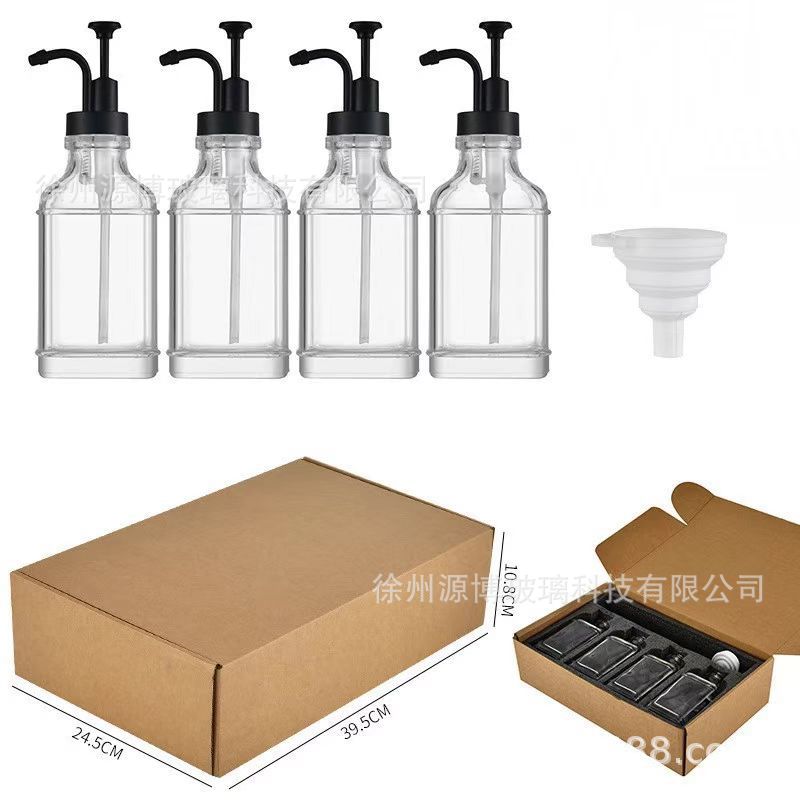 [블랙] 스티커 깔때기가 포함된 펄 코튼 4개 포장, 투명