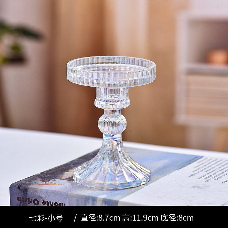 クリスマス風高級感インス風ガラス製キャンドルホルダー、家庭用キャンドル台、ロマンチックなウェディングテーブル、クリエイティブなホームデコレーション|undefined