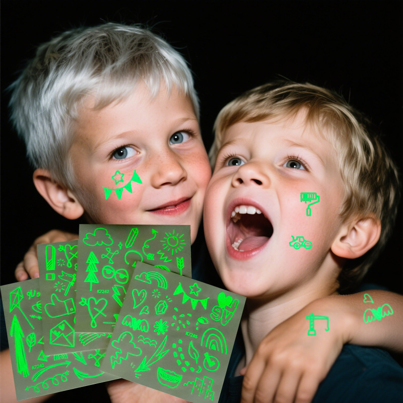Luminous Tattoo Stickers Animal Small Pattern Arrow Flowers Glow in the Dark Stickers Children Adult Tattoo Stickers