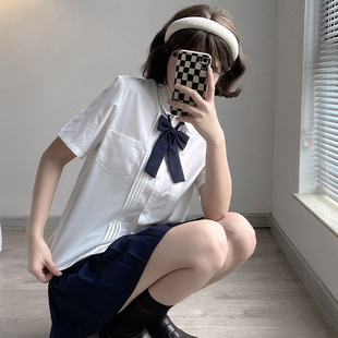 Orthodox Japanese Style Original Jk Uniform Accordion Pleated Short-Sleeved Shirt Female Preppy Style Graduation Class Uniform School Uniform Versatile Shirt