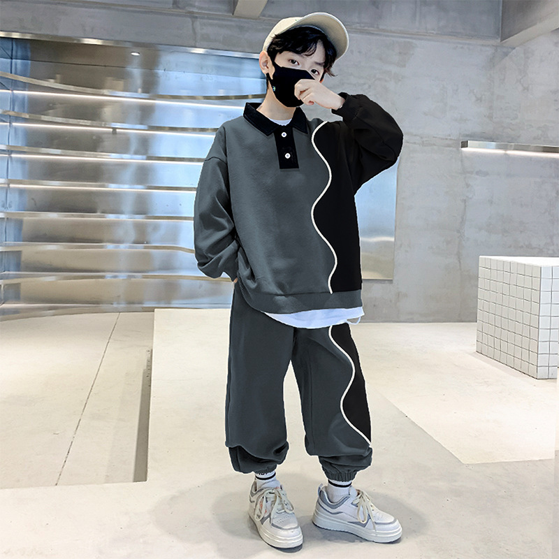 Boys' Set 2023 New Children's Autumn Sweater Sportswear Trendy, Handsome, Pippy, and Handsome Mid sized_voghion.com