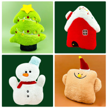圣诞树圣诞小屋雪人姜饼人毛绒玩偶一件代发跨境抓机娃娃活动礼物