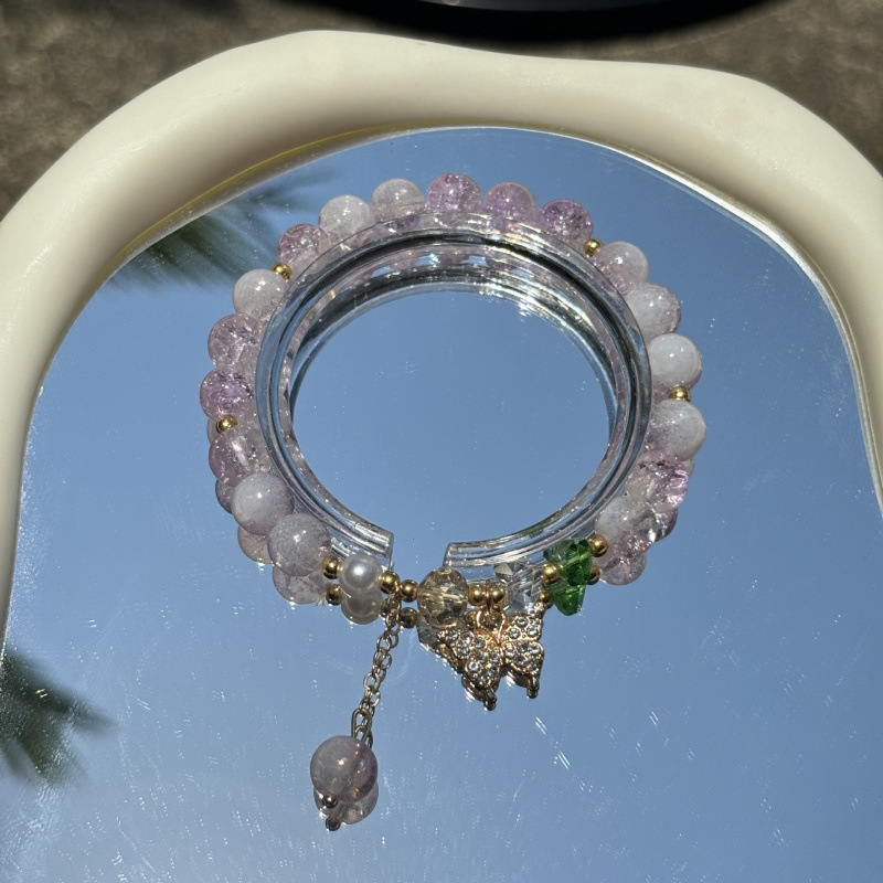 S028-퍼플 골드 나비 치즈 밀크 커버 팔찌#SZ225용