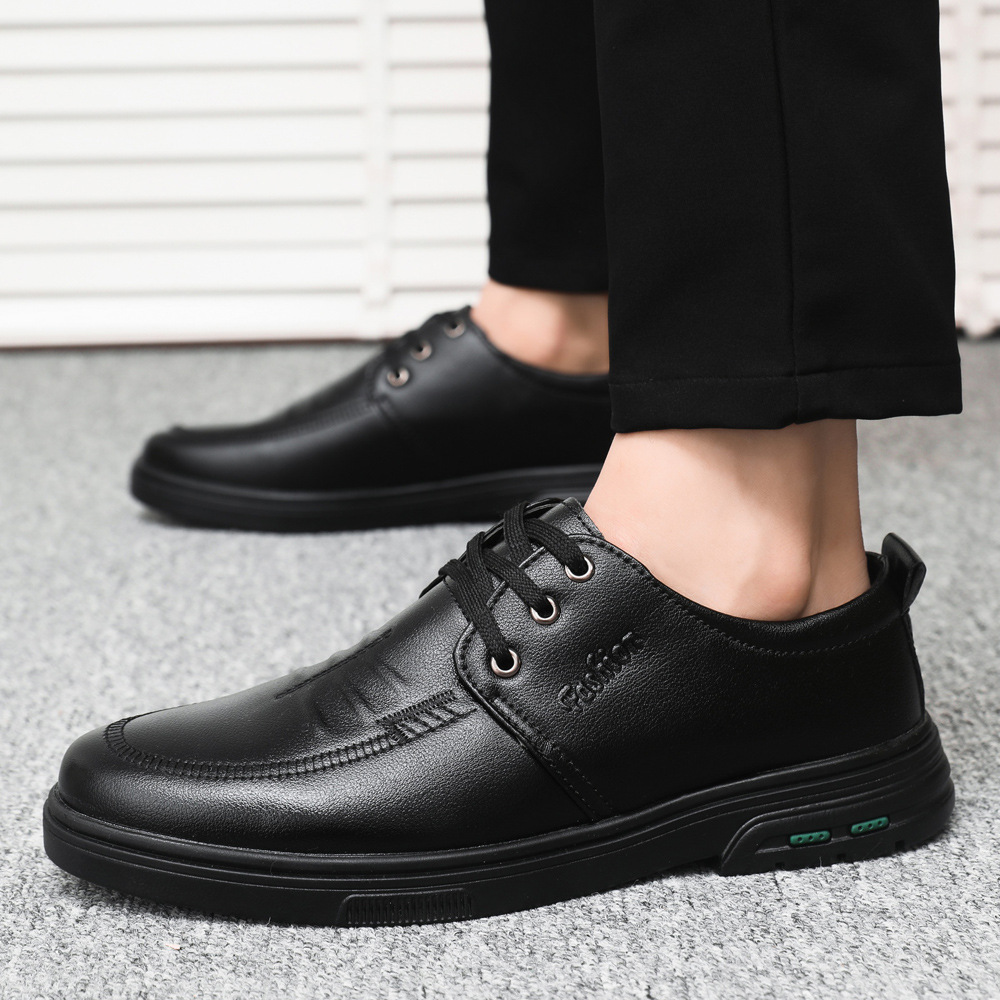 Zapatos de cuero para hombre nuevo estilo simple estilo británico tendencia moda zapatos de trabajo cómodos suela suave comercio exterior zapatos de cuero casuales hombres