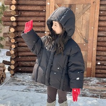 儿童防寒服外套绒服加绒宝宝保暖滑雪服外出冬季男童女童连帽童装