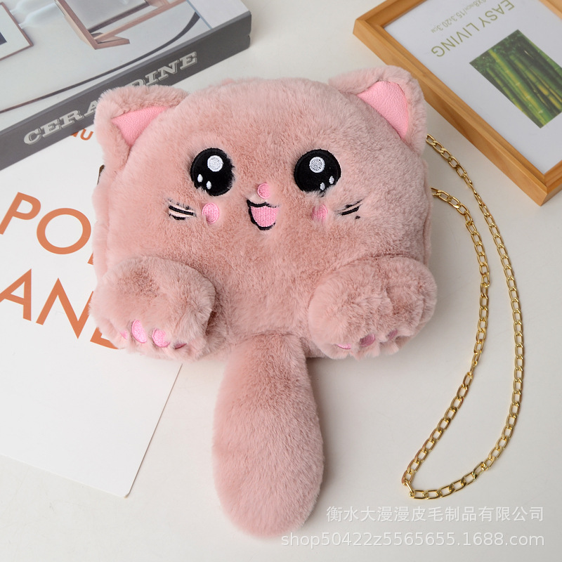 2020 Red Red Red New Korean Fashion Pussycat Bag Lovely Soft Moe Fashion Academy Wind Fluffy Pussycat Bag Mujer marea image 23