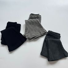 BOBOKIDS 2024年秋款女童打底裤日系童装 儿童坑条打底喇叭裤亲子