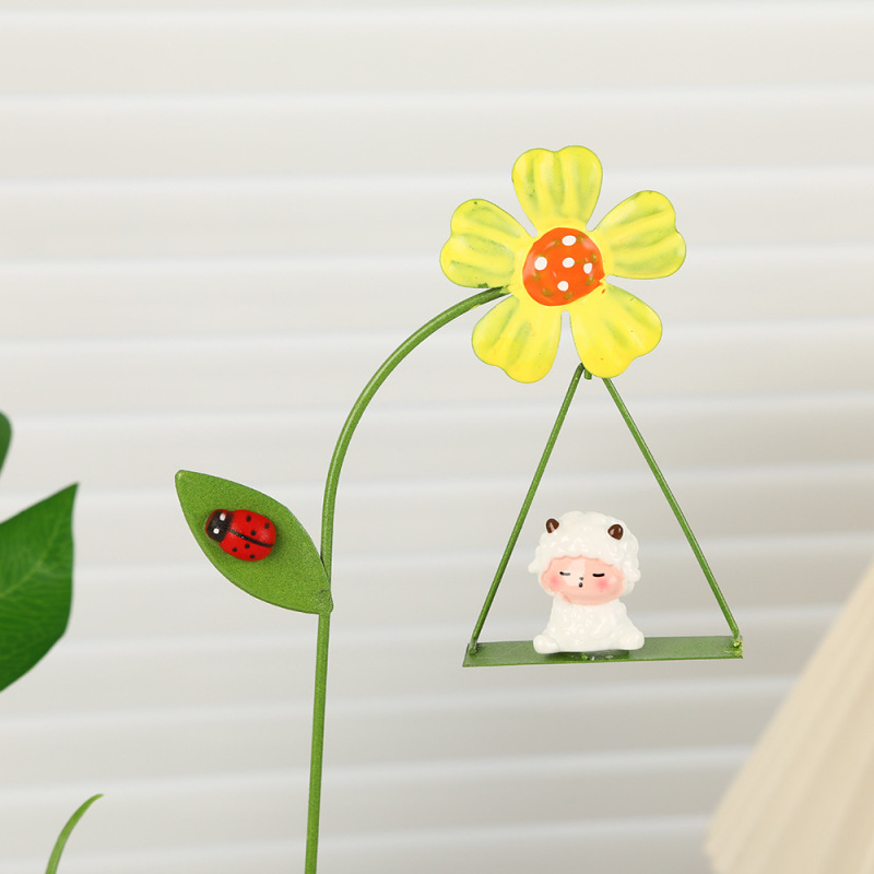 クロスボーダー金属樹脂フラワーアレンジメント装飾品かわいい動物多肉植物植木鉢マイクロ風景ホーム植木鉢装飾|undefined