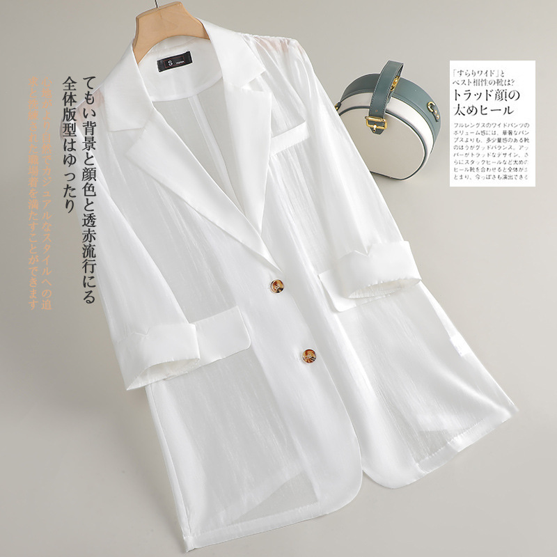 2025 Ultra-Thin and Lightweight Tencel See-Through Sun Protection Clothing Small Suit Jacket Versatile Summer Thin Suit Cool Feeling