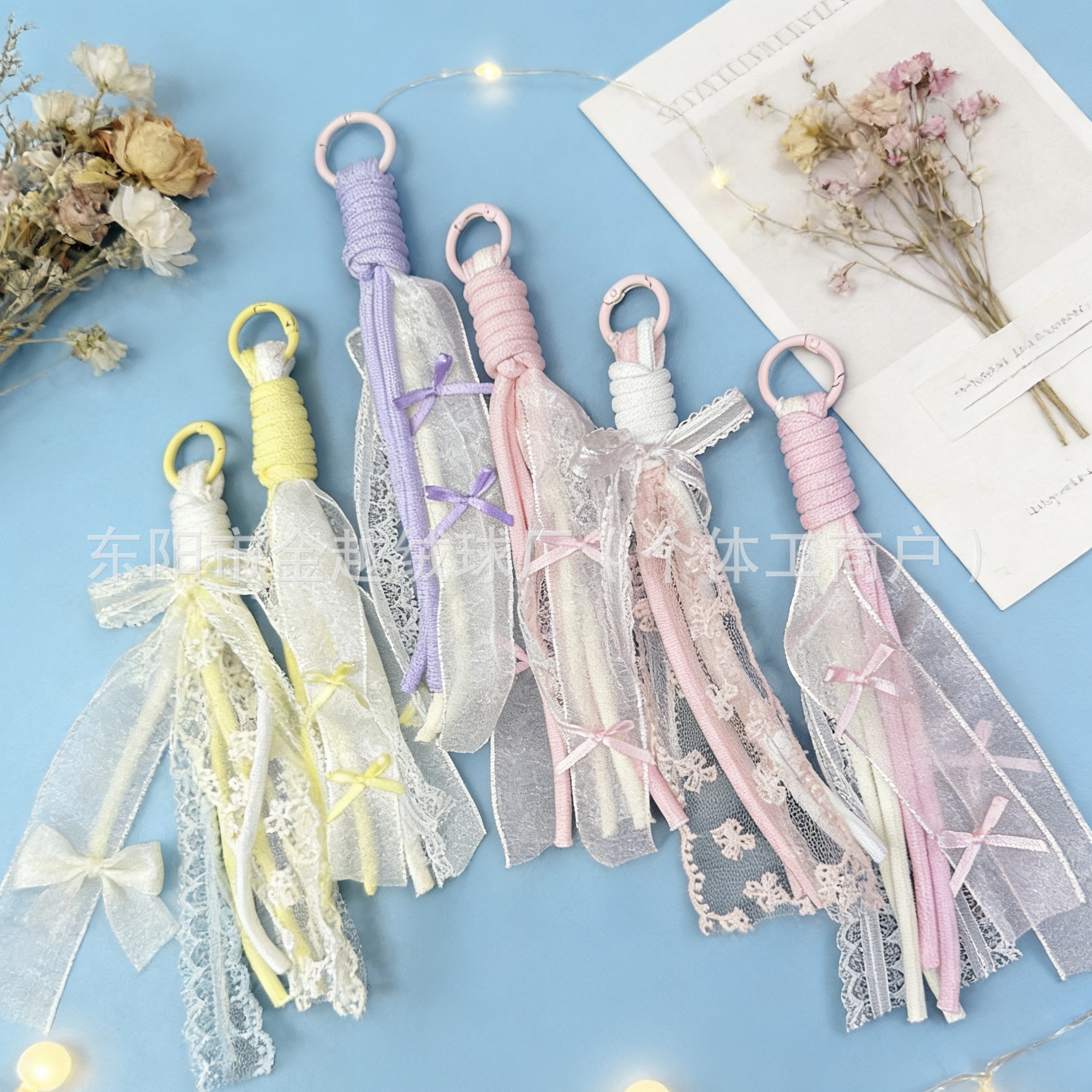 New Ins-Style Lace Phone Lanyard Japanese DIY Bow Lace Handmade Woven Lanyard Decoration