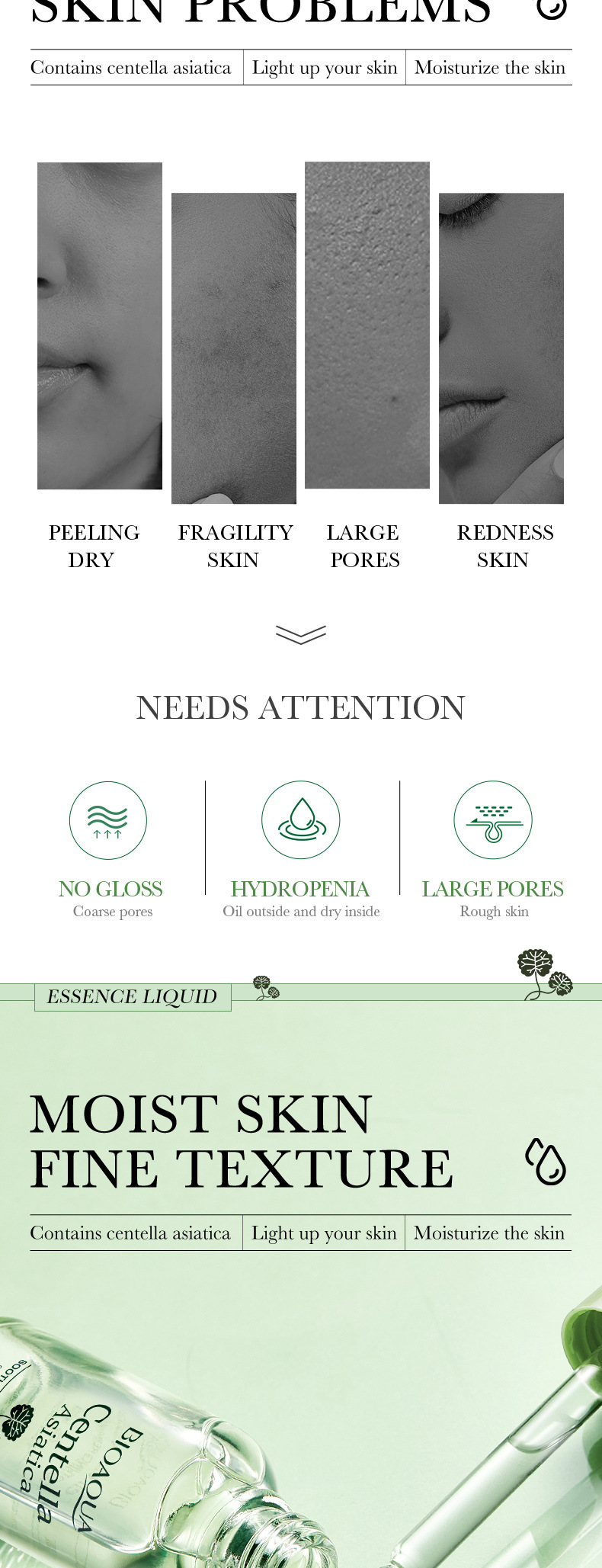 BIOAOUA All English Centella Original Solution Soothing essence Moisturizing and Firming_voghion.com