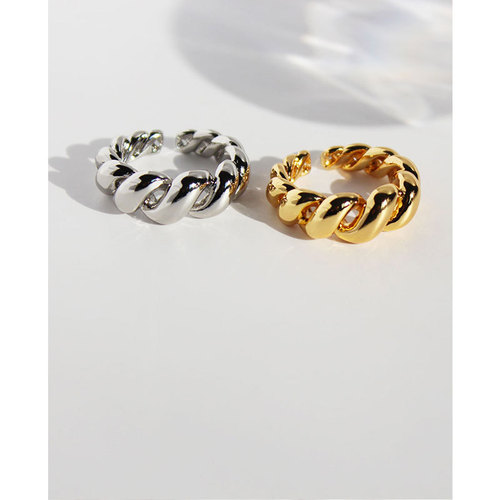 Qingdao jewelry European and American vintage metal twist ring women's open adjustable ring 394